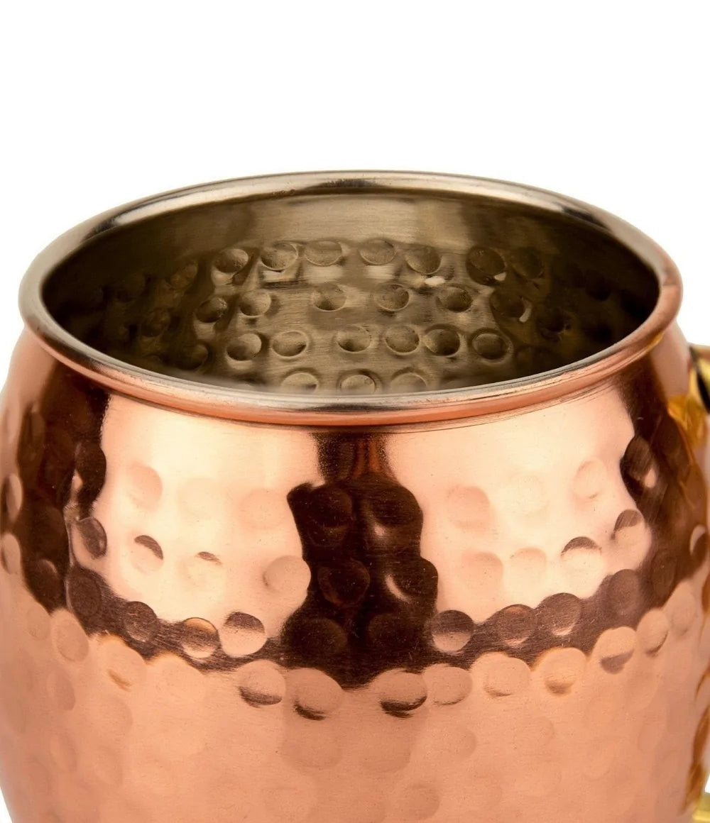 Hammered Copper Mug Set for Cold Drinks and Cocktails - Hand Wash Recommended, view 3