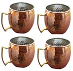 Hammered Copper Mug Set for Cold Drinks and Cocktails - Hand Wash Recommended, view 4