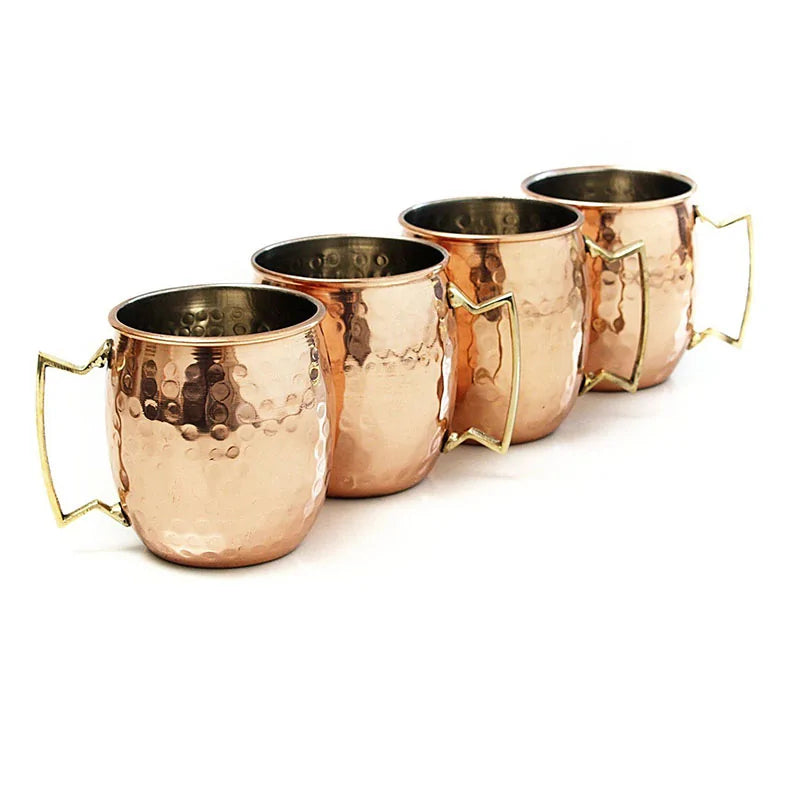 Hammered Copper Mug Set for Cold Drinks and Cocktails - Hand Wash Recommended, view 5