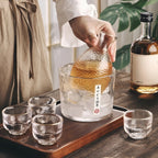 Japanese Glass Sake and Whisky Set - Thick Durable Glass, Dishwasher Safe, view 5