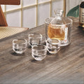 Japanese Glass Sake and Whisky Set - Thick Durable Glass, Dishwasher Safe