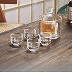 Japanese Glass Sake and Whisky Set - Thick Durable Glass, Dishwasher Safe