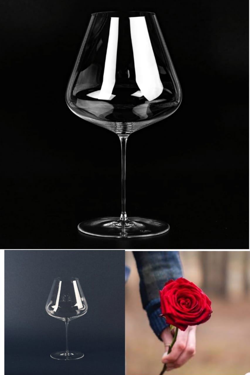 6pcs 800ml Glass Goblet Wine Glasses - Crystal Glass, 25 cm Tall, view 3