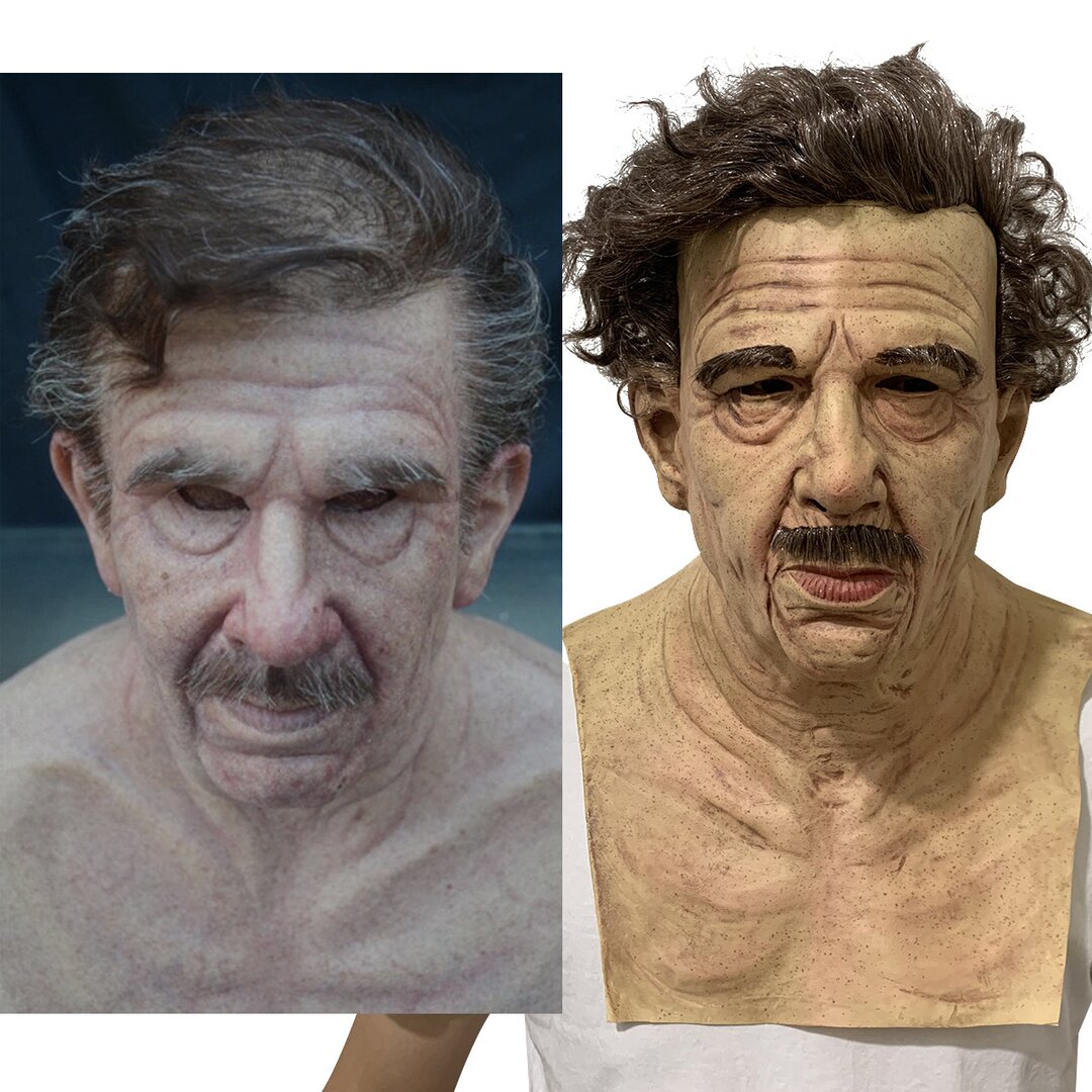 Realistic Old Man Halloween Mask for Adults - Latex, Movable Mouth, up to 62 cm, view 10