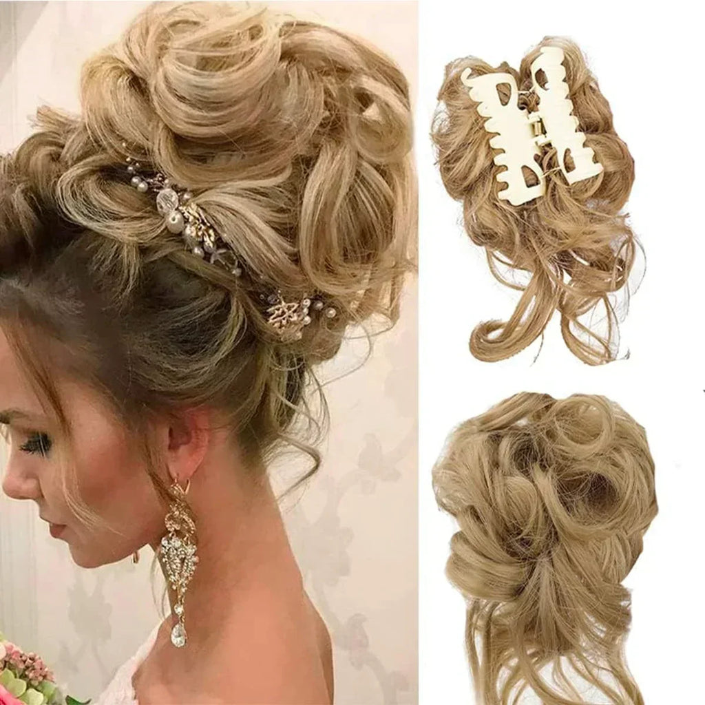 Curly Hair Bun Clip-in Hair Piece - Synthetic Hair, Natural Look, Volume, view 11