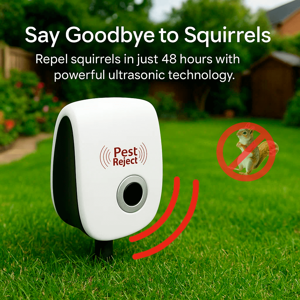 Electric Ultrasonic Squirrel Deterrent for Gardens and Yards