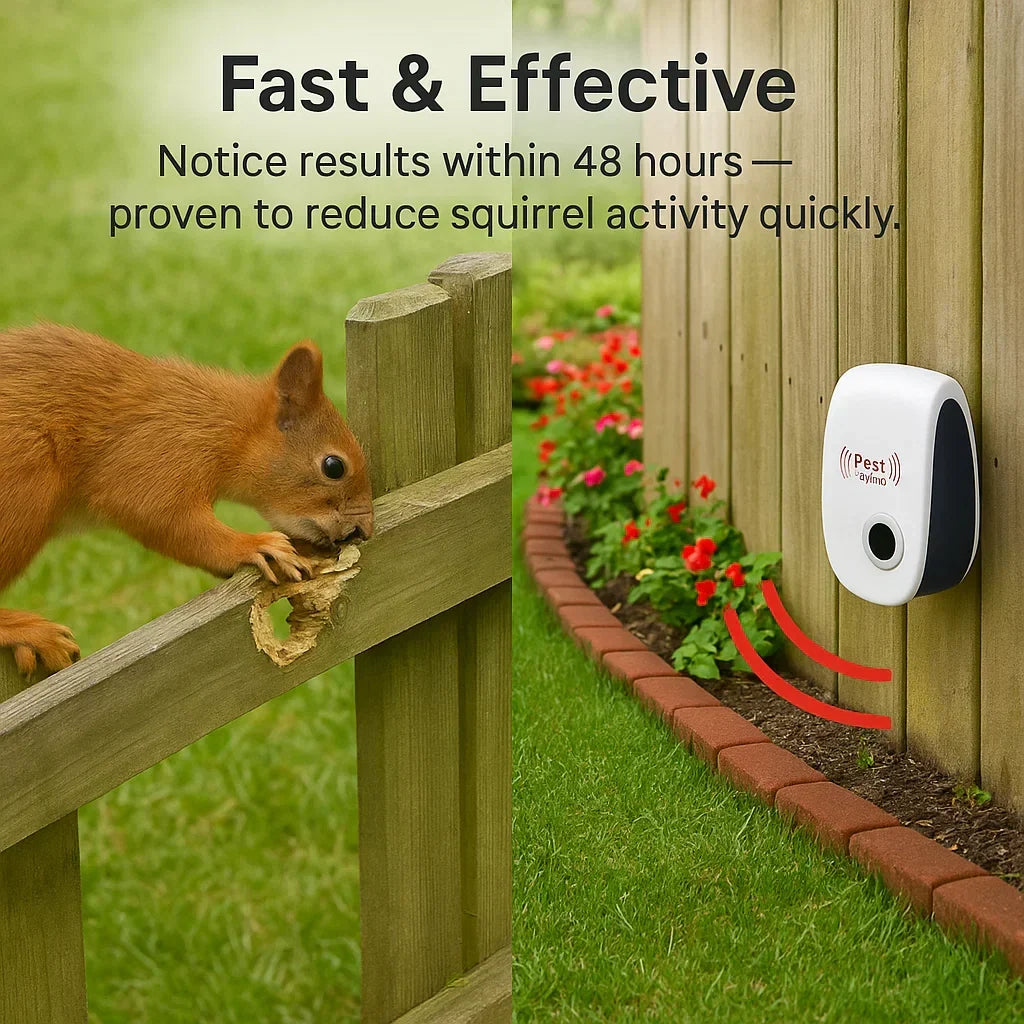 Electric Ultrasonic Squirrel Deterrent for Gardens and Yards