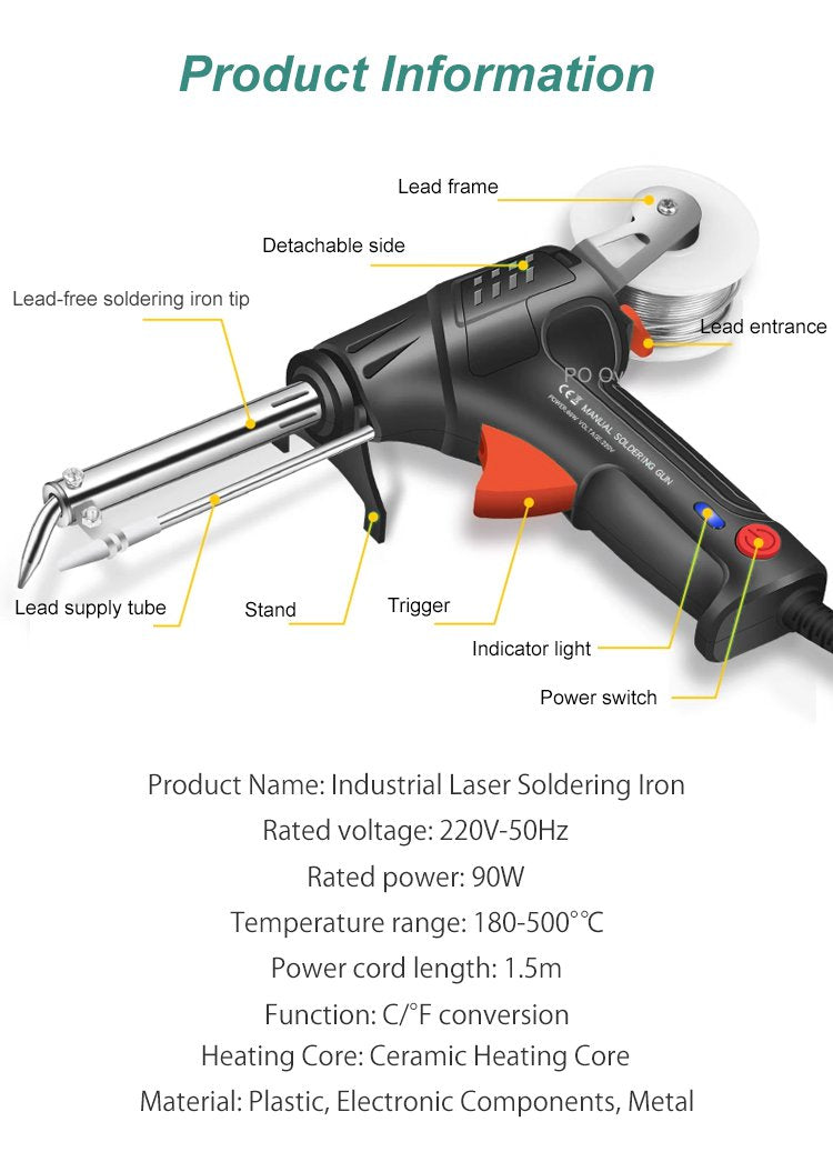 Electric Welding Tool, 4-Wire Ceramic Core, 20-Second Heat-Up
