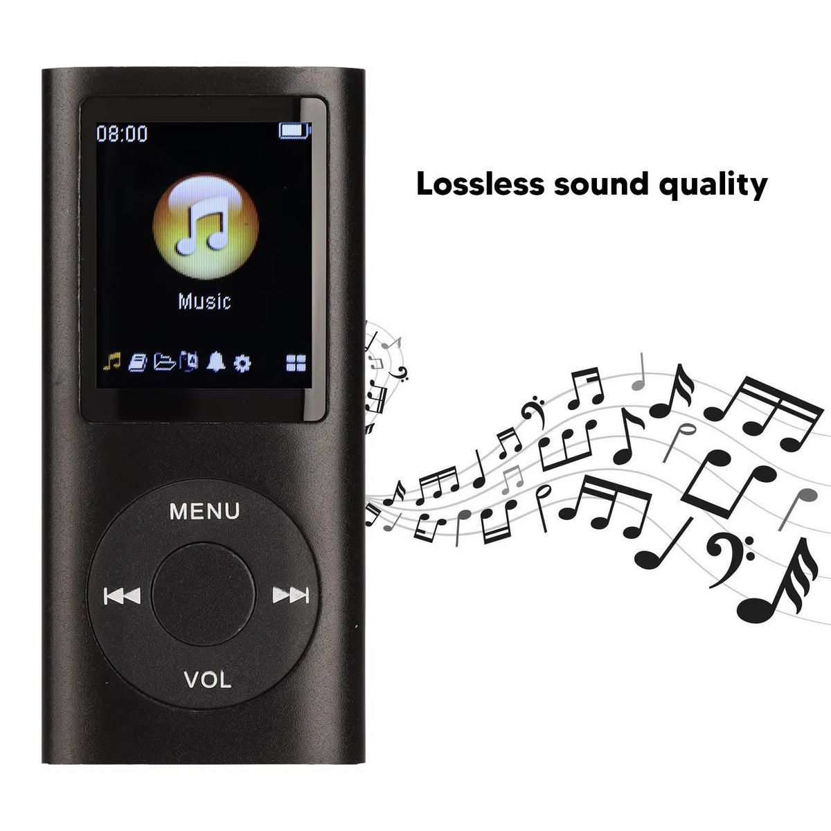 Compact High-Resolution 1.8" LCD MP3 Player - Portable, Long Battery Life, view 3