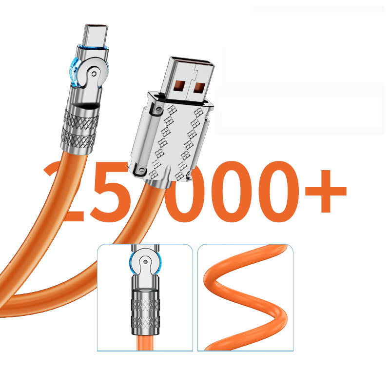 180° Anti-Break Fast Charge Data Cable 120W - Zinc Alloy, 1-2m Length, view 2