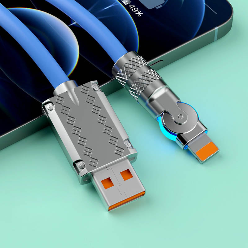 180° Anti-Break Fast Charge Data Cable 120W - Zinc Alloy, 1-2m Length, view 9
