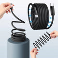 Magnetic Anti-Tangle Charging Cable - Type C & Lightning, 3.3ft Braided