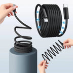Magnetic Anti-Tangle Charging Cable - Type C & Lightning, 3.3ft Braided