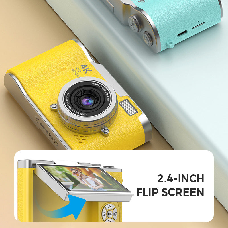 4K HD Flip-Screen Digital Camera - 2.4-Inch Screen, 8X Zoom, ABS Body, view 9
