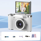 4K HD Flip-Screen Digital Camera - 2.4-Inch Screen, 8X Zoom, ABS Body