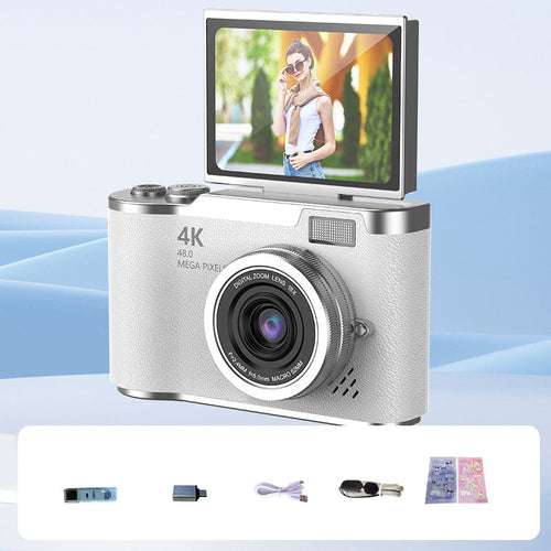 4K HD Flip-Screen Digital Camera - 2.4-Inch Screen, 8X Zoom, ABS Body