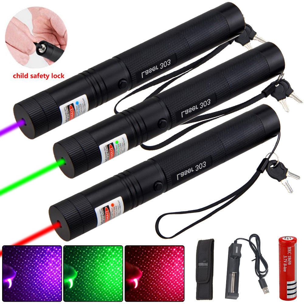 Rechargeable High Power Laser Pointer - USB, Red Green Purple, 10,000m Range, view 7