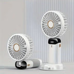 Foldable Digital Handheld Fan - USB Rechargeable, Adjustable Speed, Quiet Motor, view 5