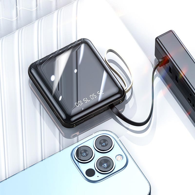 Fast Charge 20000mAh Mini Powerbank with Integrated Cables - 10W, PVC, view 5
