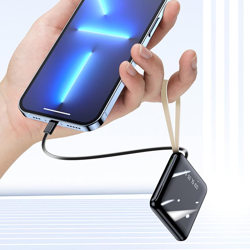 Fast Charge 20000mAh Mini Powerbank with Integrated Cables - 10W, PVC, view 6