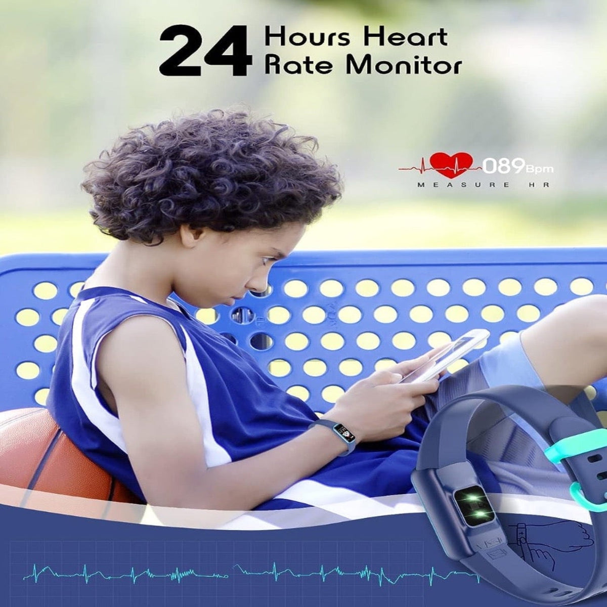 Kids Activity Tracker Watch with GPS and Heart Rate Monitor - Silicone Strap, view 4