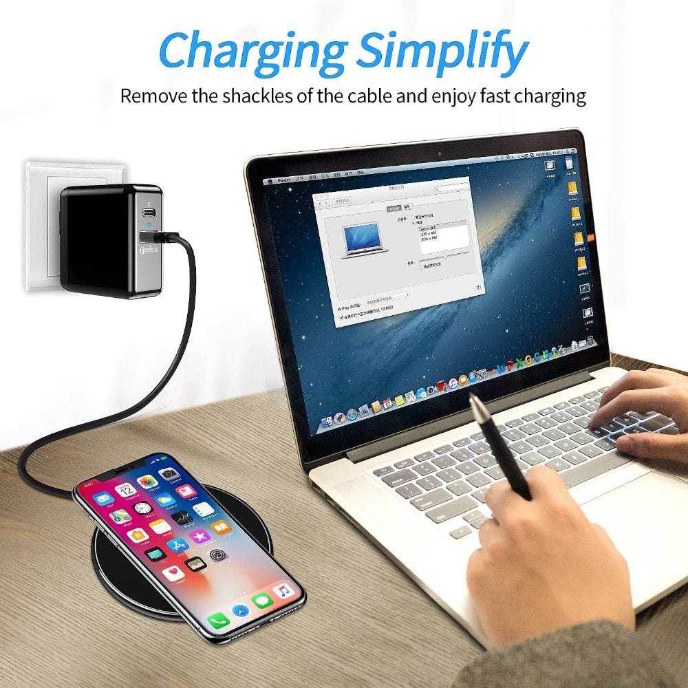 30W Fast Wireless Charging Pad for iPhone, Samsung, Android - USB C, QC 3.0, view 7
