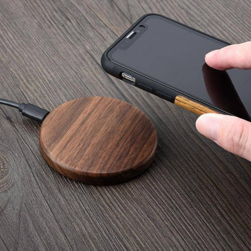 Bamboo Qi Fast Wireless Charger - Overheat Protection, for Office or Nightstand