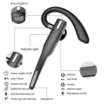 Trucker Dual Mic Wireless Bluetooth 5.1 Noise Cancelling Headset - 20h Battery, view 4