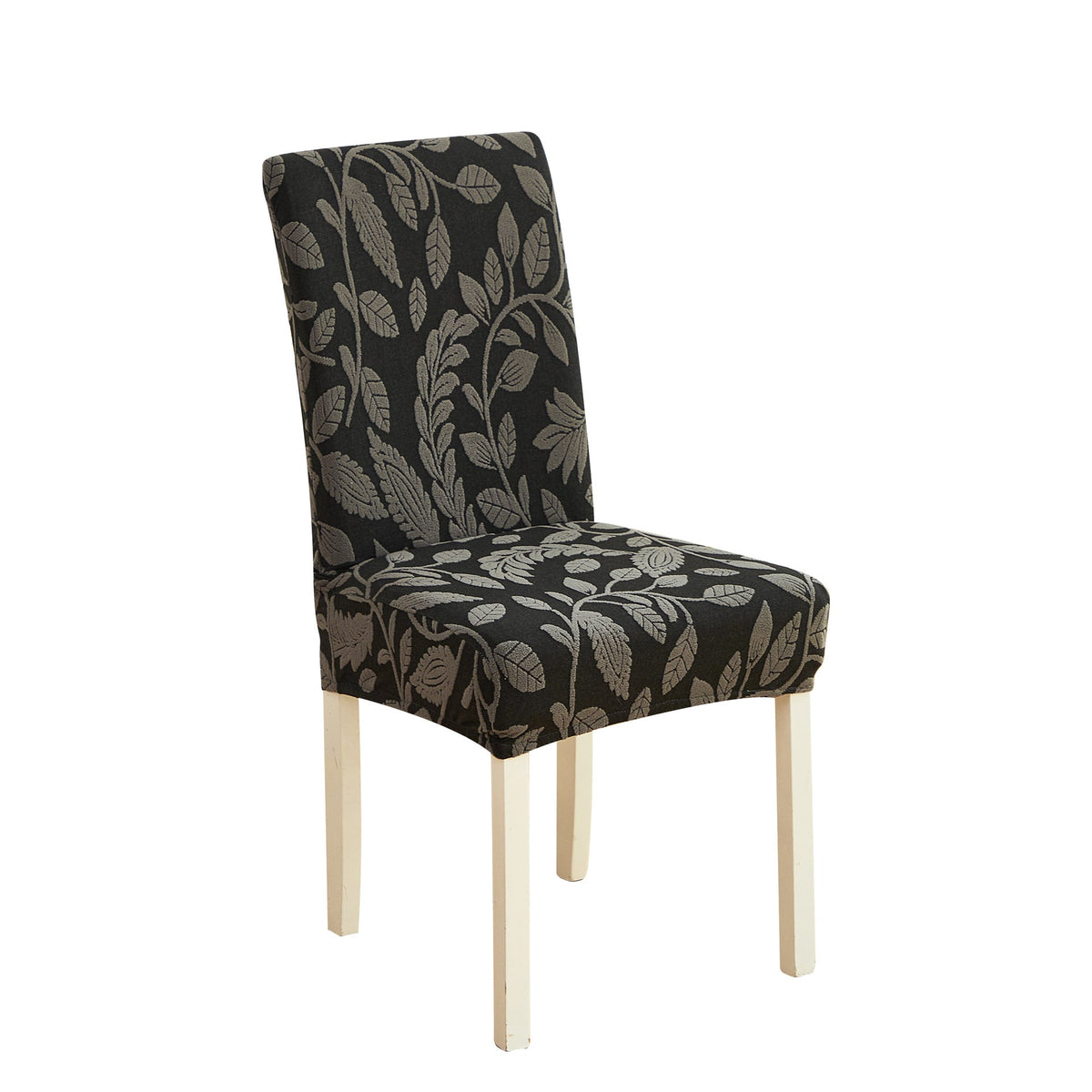 Elegant Floral Upholstered Dining Chair with Padded Seat and Back