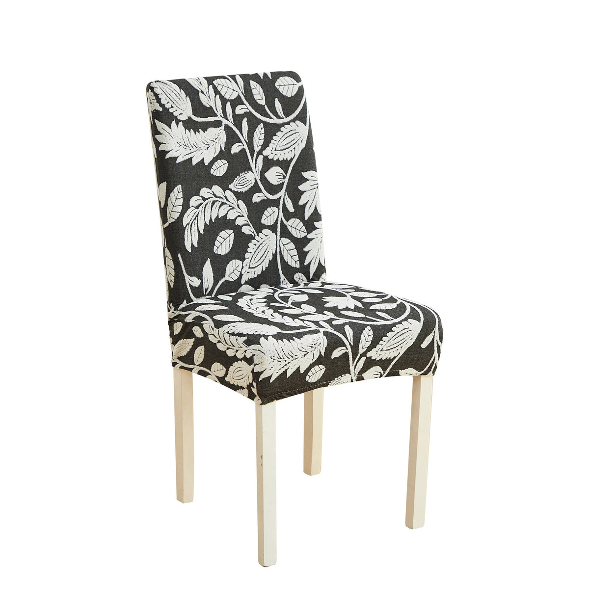 Elegant Floral Upholstered Dining Chair with Padded Seat and Back