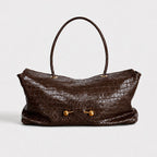Elegant Reptile-Effect Vegan Leather Shoulder Bag with Gold-Tone Hardware