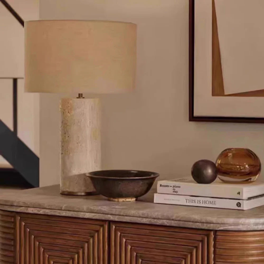 Elian Cave Stone Table Lamp-Welvere