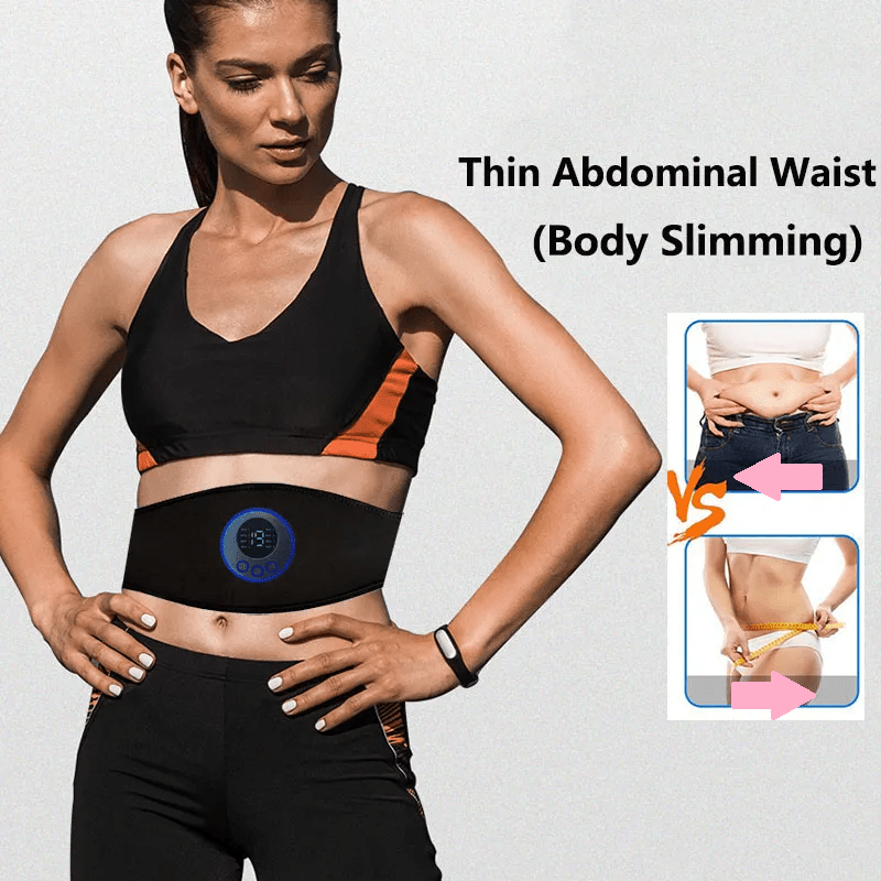 EMS Abdominal Muscle Stimulator Belt, 107 cm, 19 Levels, 8 Modes