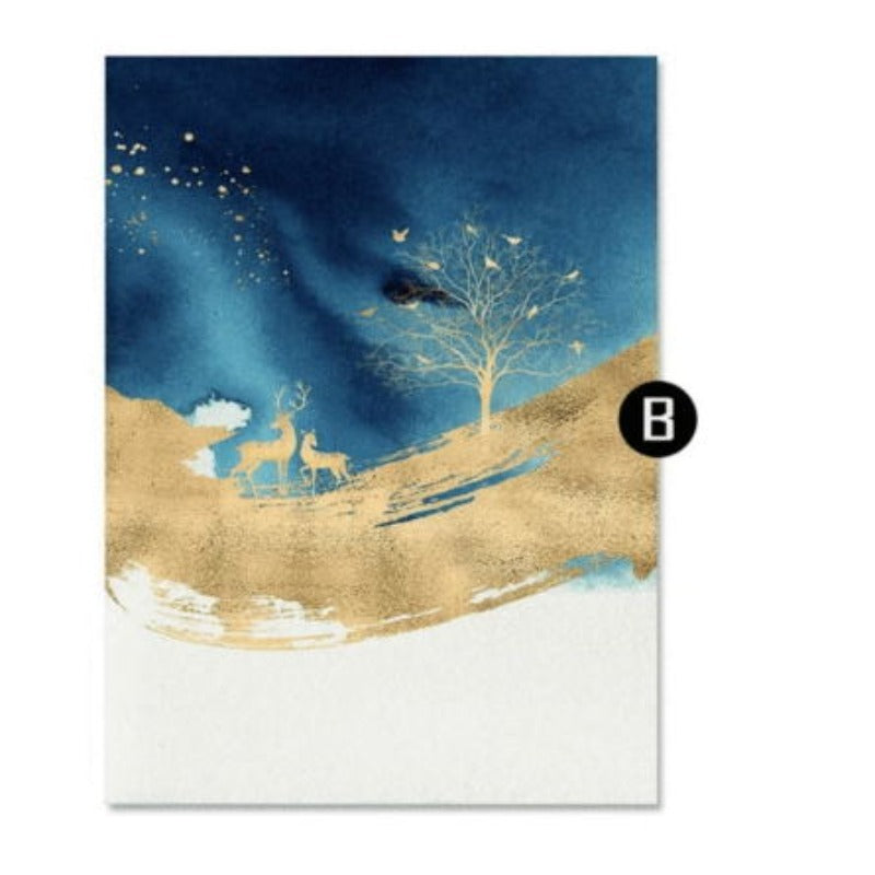 Enchanting Canvas Wall Art with Gold and Teal Design | Welvere-Welvere