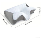 Ergonomic Head Pillow, 37x62cm, Butterfly Design