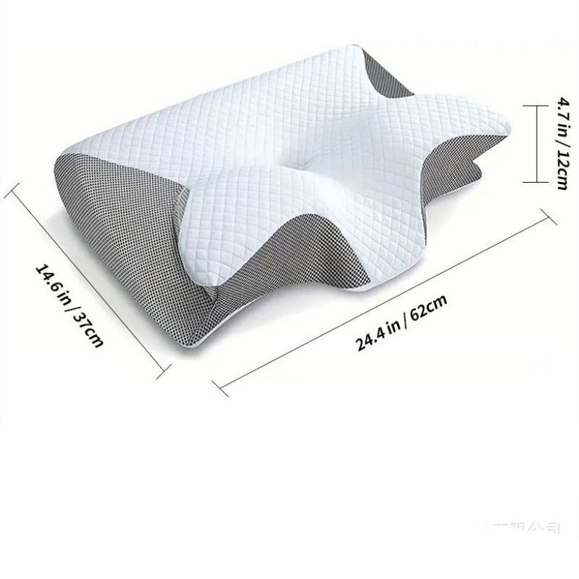 Ergonomic Head Pillow, 37x62cm, Butterfly Design