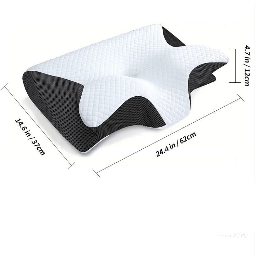 Ergonomic Head Pillow, 37x62cm, Butterfly Design
