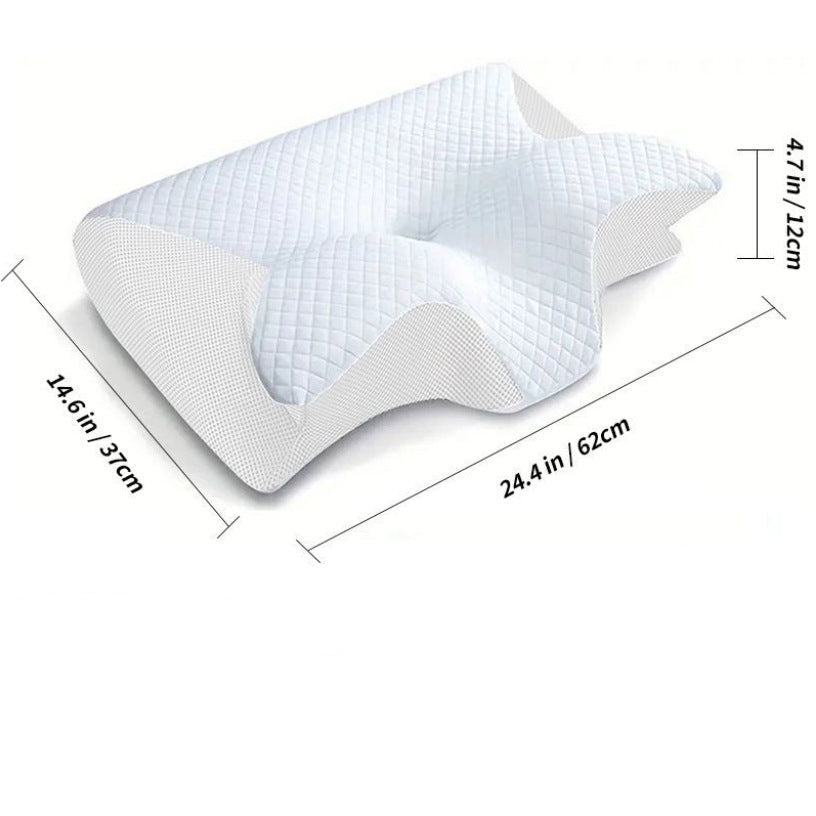 Ergonomic Head Pillow, 37x62cm, Butterfly Design