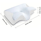 Ergonomic Head Pillow, 37x62cm, Butterfly Design