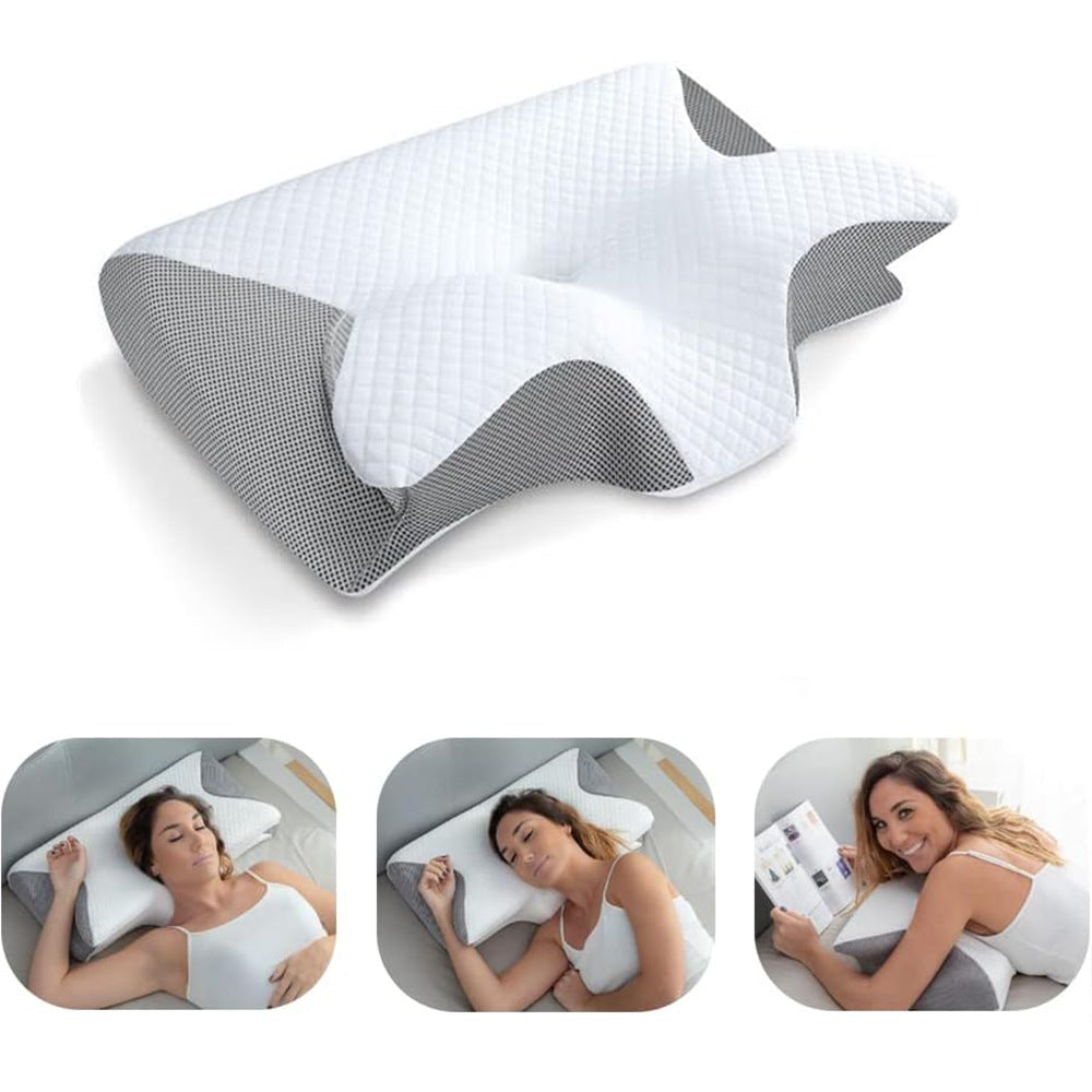 Ergonomic Head Pillow, 37x62cm, Butterfly Design