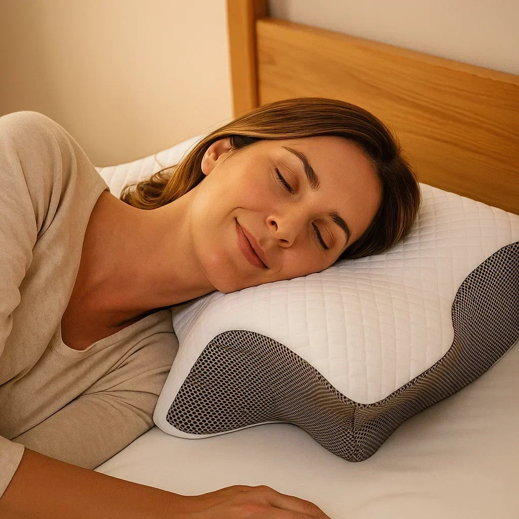 Ergonomic Head Pillow, 37x62cm, Butterfly Design