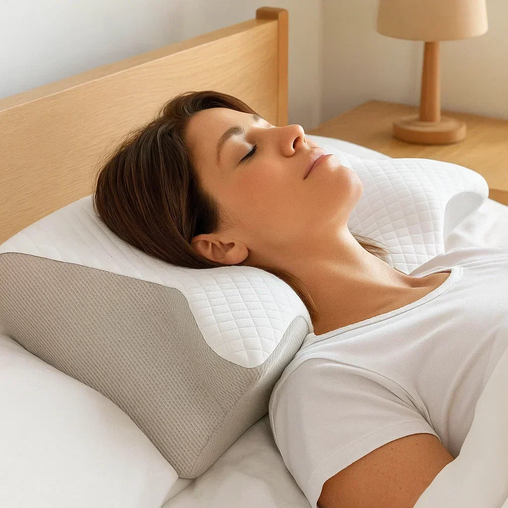 Ergonomic Head Pillow, 37x62cm, Butterfly Design