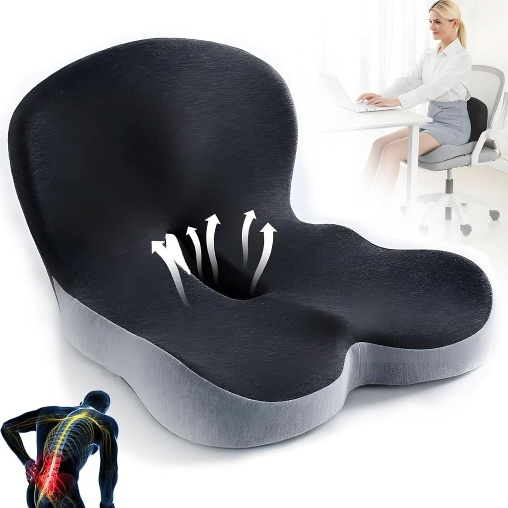 Ergonomic Seat Cushion with Integrated Lumbar Support