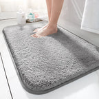 Extra Thick Microfibre Bath Mat with Absorbent Pile and Non-Slip TPR