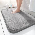 Extra Thick Microfibre Bath Mat with Absorbent Pile and Non-Slip TPR