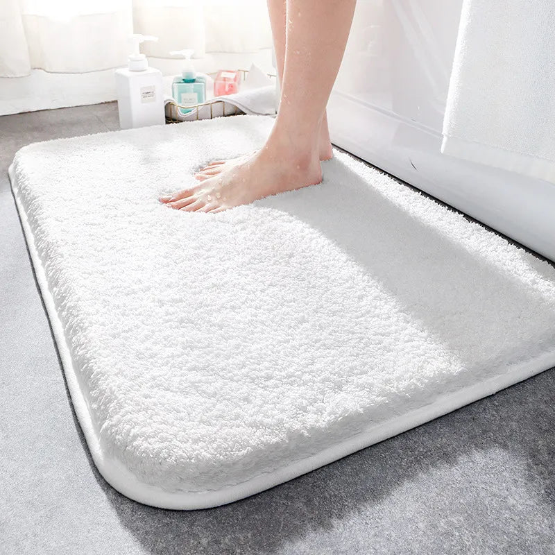 Extra Thick Microfibre Bath Mat with Absorbent Pile and Non-Slip TPR