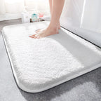Extra Thick Microfibre Bath Mat with Absorbent Pile and Non-Slip TPR