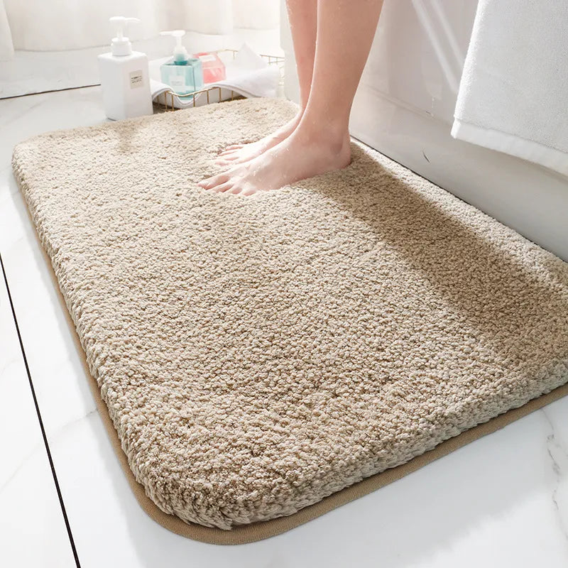 Extra Thick Microfibre Bath Mat with Absorbent Pile and Non-Slip TPR