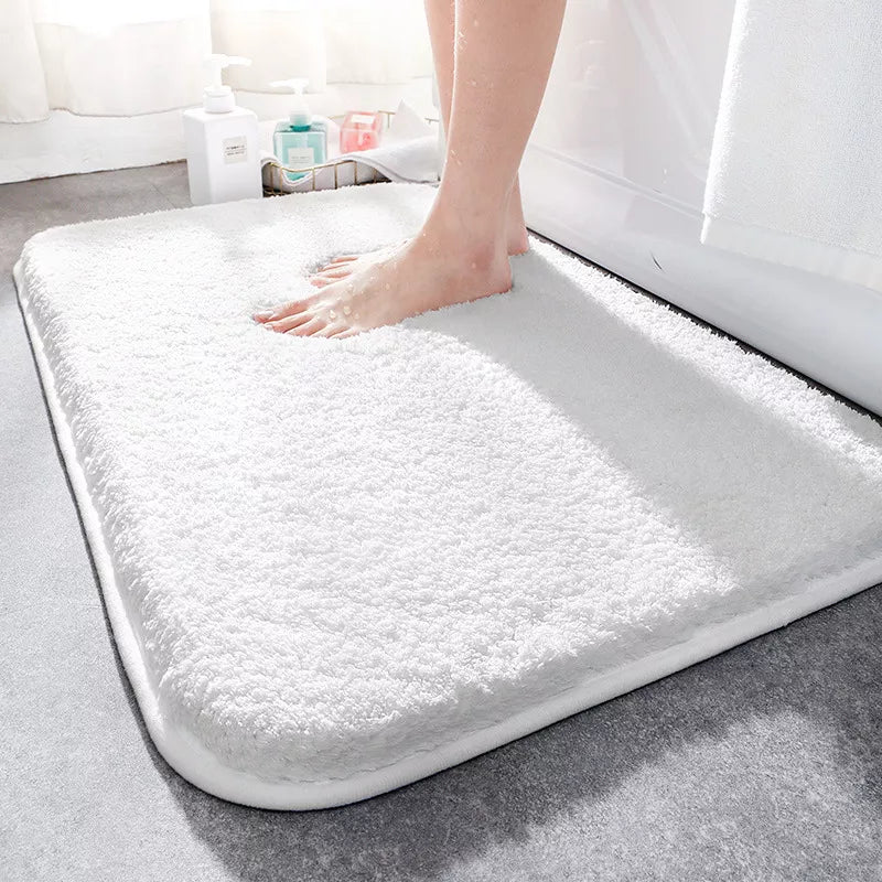 Extra Thick Microfibre Bath Mat with Absorbent Pile and Non-Slip TPR