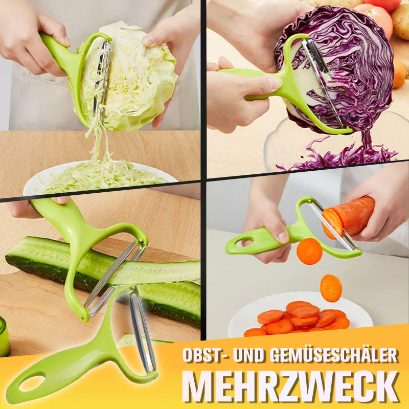 Extra-Wide Stainless Steel Y-Peeler with Green Handle